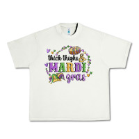 Pistachio thick thighs mardi gras Urban Heavy Tee - MaliasSmallBusiness