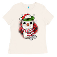 Bone Christmas snowman coffee Ladies Tee - JahusDesignShop