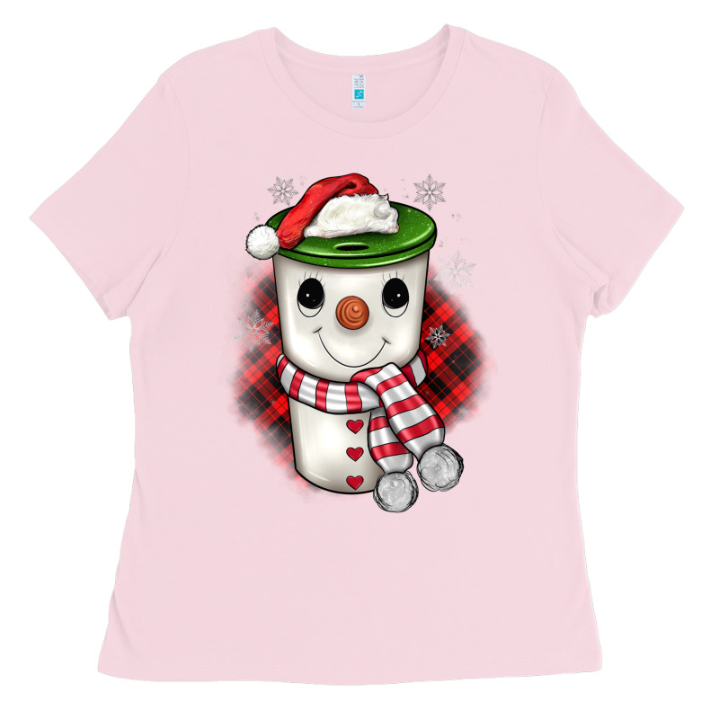 Christmas Snowman Coffee Ladies Tee by JahusDesignShop | Teevron