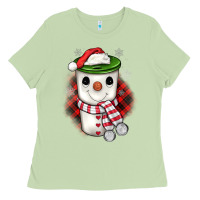 Matcha Christmas snowman coffee Ladies Tee - JahusDesignShop