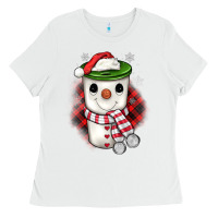 White Christmas snowman coffee Ladies Tee - JahusDesignShop