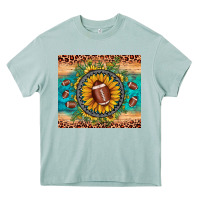 Arona football leopard turquoise sunflower Heavy Core Tee - JahusDesignShop