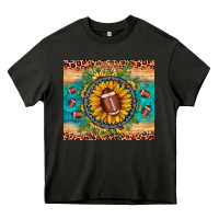 Asphalt football leopard turquoise sunflower Heavy Core Tee - JahusDesignShop