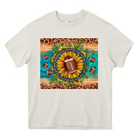 Football Leopard Turquoise Sunflower Heavy Core Tee | Teevron
