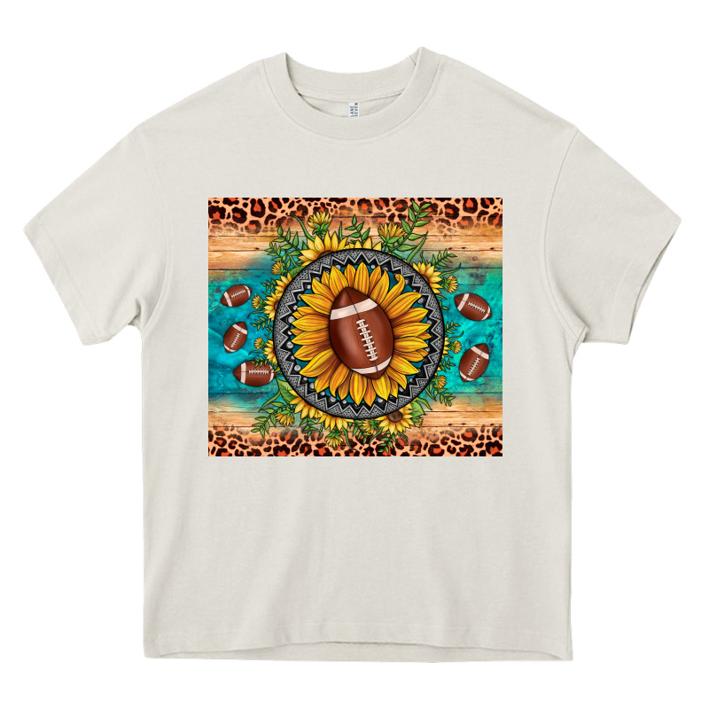 Football Leopard Turquoise Sunflower Heavy Core Tee by JahusDesignShop | Teevron