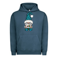 Pigment Midnight Navy winter gnome with snow globe Urban Hoodie - BundleAndBundleShop