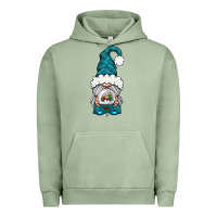 Pigment Oil Green winter gnome with snow globe Urban Hoodie - BundleAndBundleShop