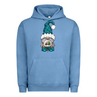 Pigment Pebble Blue winter gnome with snow globe Urban Hoodie - BundleAndBundleShop