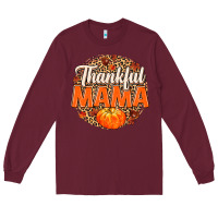Burgundy Thankful Mama Long Sleeve Tee - MaliasSmallBusiness