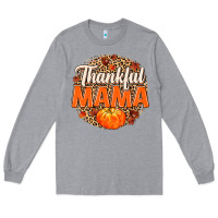 Heather Grey Thankful Mama Long Sleeve Tee - MaliasSmallBusiness