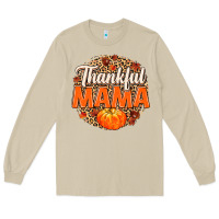 Mushroom Thankful Mama Long Sleeve Tee - MaliasSmallBusiness