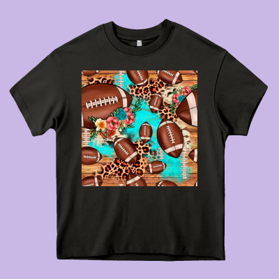 Football Leopard Cowhide Seamless Pattern Heavy Core Tee Designed By Jahusdesignshop