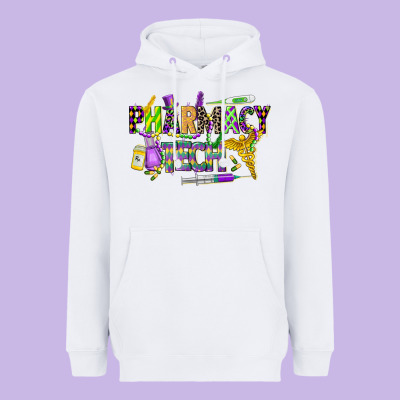 Mardi Gras Pharmacy Tech Heavyweight Hoodie Designed By Cowgirlartshop