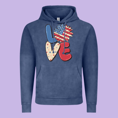 Love 4th Of July Vintage Hoodie Designed By Maliassmallbusiness