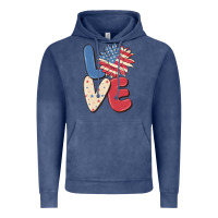 Vintage Denim love 4th of july Vintage Hoodie - MaliasSmallBusiness