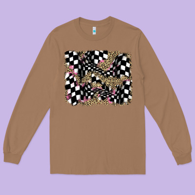 Racing Leopard Backgraund Long Sleeve Tee Designed By Jahusdesignshop
