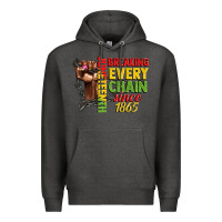 Charcoal Heather juneteenth breaking every chain since 1865 woman f Premium Hoodie - CowGirlArtShop