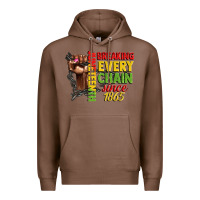Chestnut juneteenth breaking every chain since 1865 woman f Premium Hoodie - CowGirlArtShop