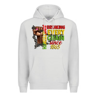 Dove Grey juneteenth breaking every chain since 1865 woman f Premium Hoodie - CowGirlArtShop