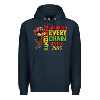 Navy juneteenth breaking every chain since 1865 woman f Premium Hoodie - CowGirlArtShop