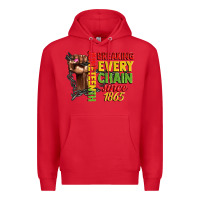 Red juneteenth breaking every chain since 1865 woman f Premium Hoodie - CowGirlArtShop