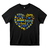 Black down syndrome awareness heart Heavy Core Tee - Artiststas