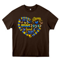 Chocolate Brown down syndrome awareness heart Heavy Core Tee - Artiststas