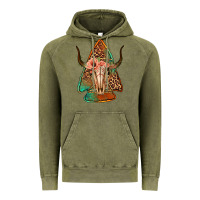 Vintage Olive bullskull arrowhead Vintage Hoodie - Jasminsmagicworld