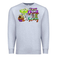 Heather Grey eat drink and be scary Premium Sweatshirt - CowGirlArtShop