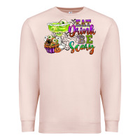 Pale Pink eat drink and be scary Premium Sweatshirt - CowGirlArtShop
