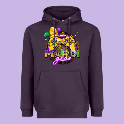 Mardi Gras Gamer Heavyweight Hoodie Designed By Cowgirlartshop