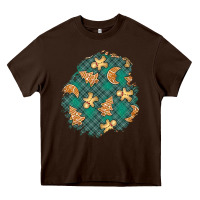 Chocolate Brown christmas gingerbread cookies patch Heavy Core Tee - BundleAndBundleShop