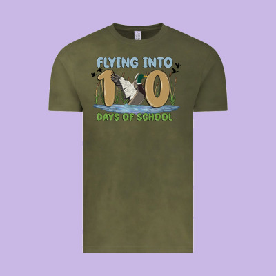 Flying Into 100 Days Of School Vintage Tee Designed By Maliassmallbusiness