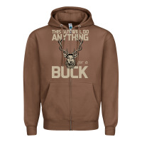 Chestnut Funny Hunters Will Do Anything For a Buck Hunting Zipper Hoodie - Bettercallsaul