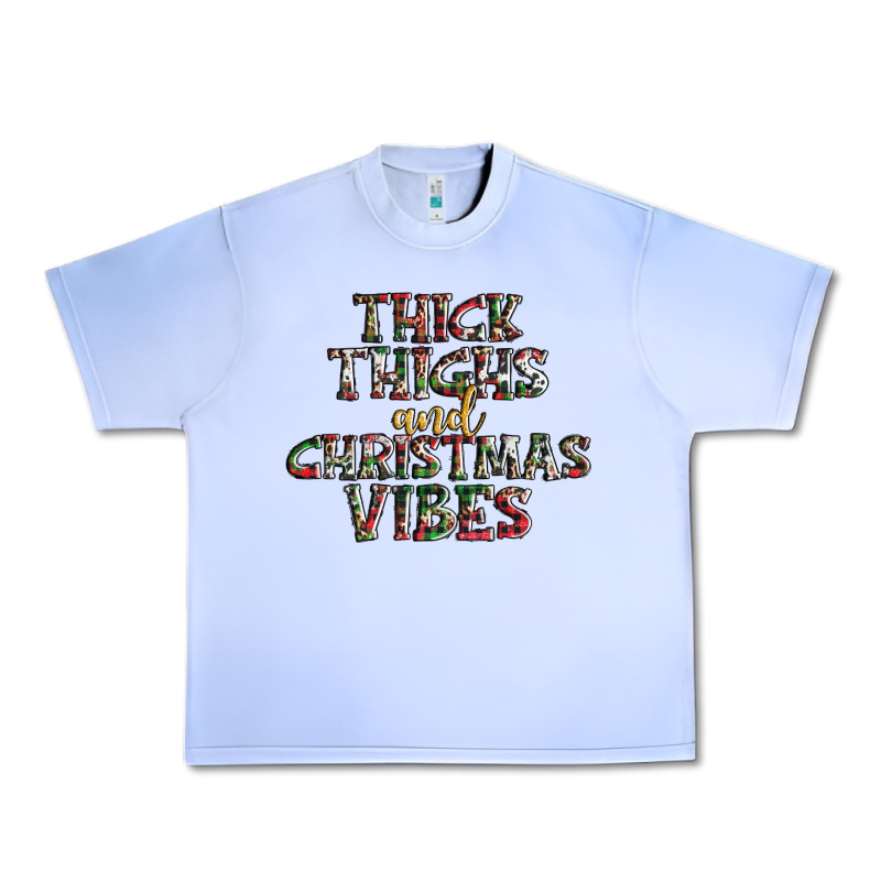 Thick Thighs And Christmas Vibes Urban Heavy Tee by AdoDesignShop | Teevron