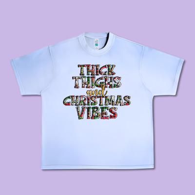 Thick Thighs And Christmas Vibes Urban Heavy Tee Designed By Adodesignshop