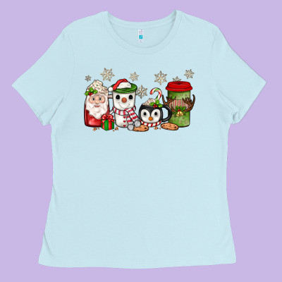 Christmas Coffee Ladies Tee Designed By Jahusdesignshop