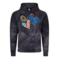 Cloud Black american flag leopard hearts Vintage Hoodie - MaliasSmallBusiness