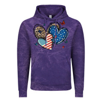 Cloud Purple american flag leopard hearts Vintage Hoodie - MaliasSmallBusiness