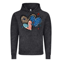 Vintage Black american flag leopard hearts Vintage Hoodie - MaliasSmallBusiness
