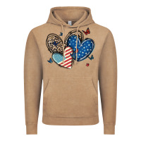 Vintage Coffee american flag leopard hearts Vintage Hoodie - MaliasSmallBusiness