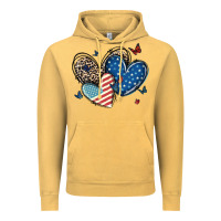 Vintage Mustard american flag leopard hearts Vintage Hoodie - MaliasSmallBusiness