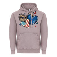 Vintage Zinc american flag leopard hearts Vintage Hoodie - MaliasSmallBusiness