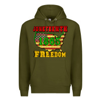 Army Green juneteenth 1865 freedom Premium Hoodie - CowGirlArtShop