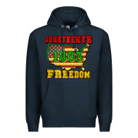 Navy juneteenth 1865 freedom Premium Hoodie - CowGirlArtShop