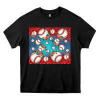 Black baseball paisley and jean pattern Heavy Core Tee - JahusDesignShop
