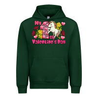 Forest Green My first valentine's day unicorn Urban Hoodie - FaDigitalArtStudio