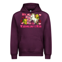 Mauve Wine My first valentine's day unicorn Urban Hoodie - FaDigitalArtStudio