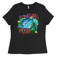 Black go with the flow Ladies Tee - AdoDesignShop