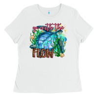 White go with the flow Ladies Tee - AdoDesignShop